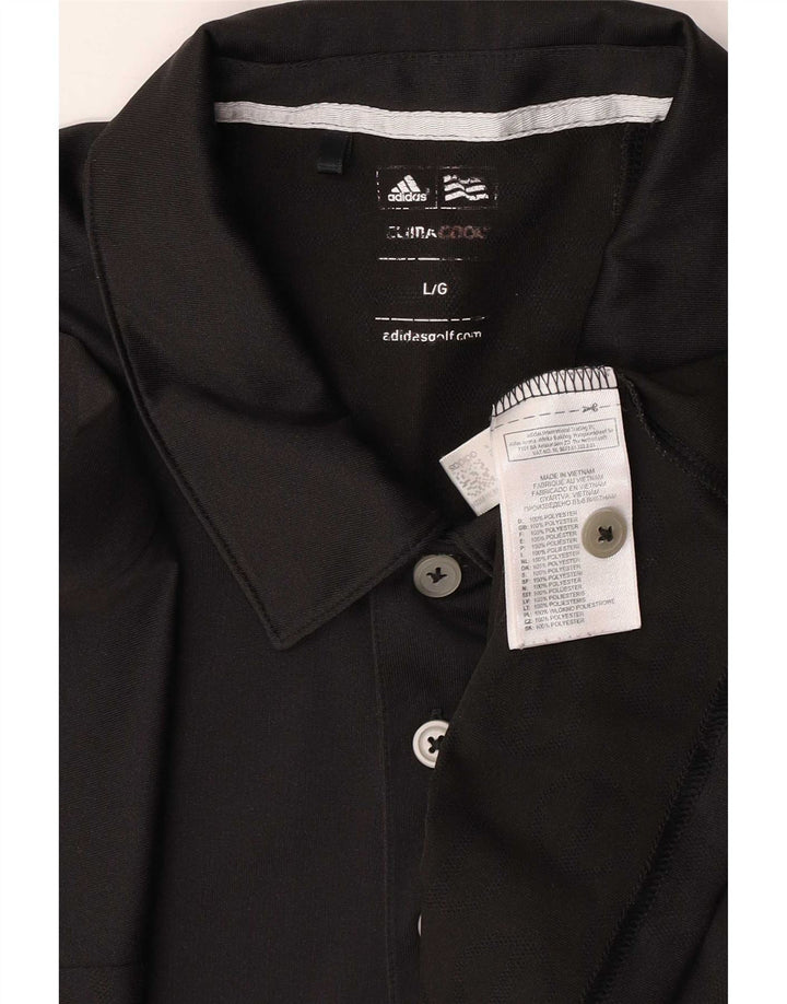 Adidas Herre Climacool Polo Shirt Stor sort polyester