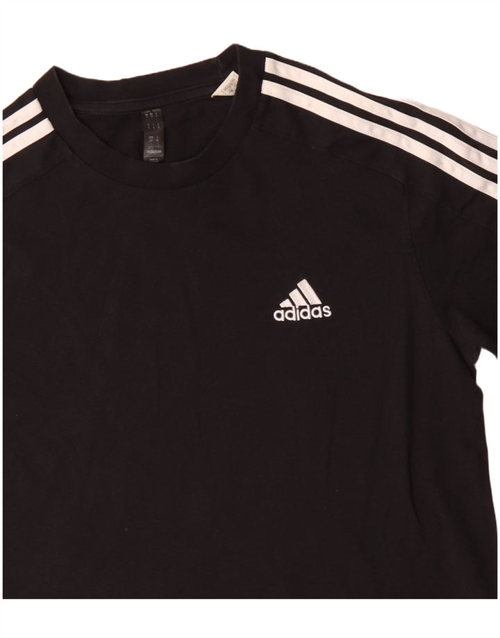 Adidas herre T-shirt top lille sort bomuld