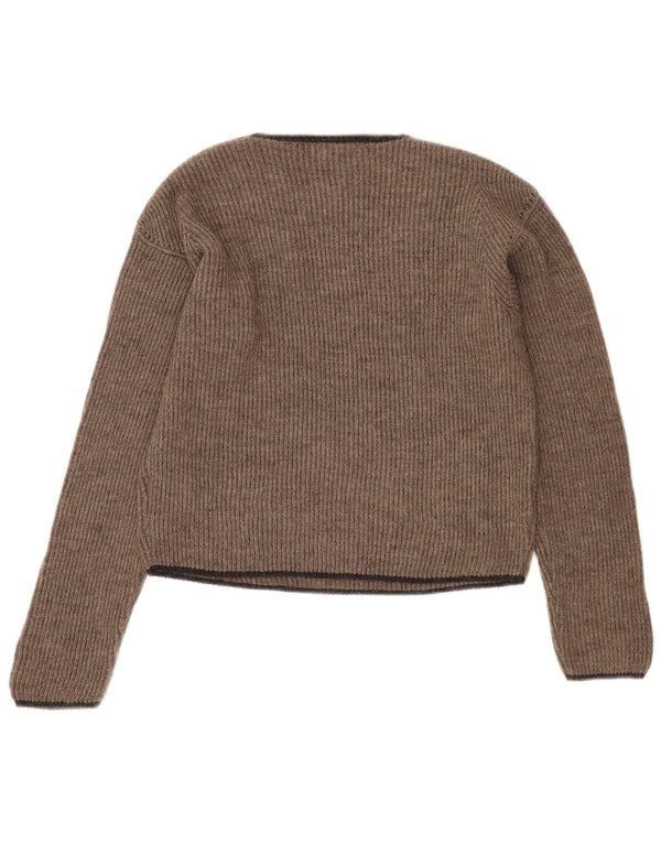 Marlboro Classics Dame Crop V-hals sweater UK 18 XL Grå Akryl