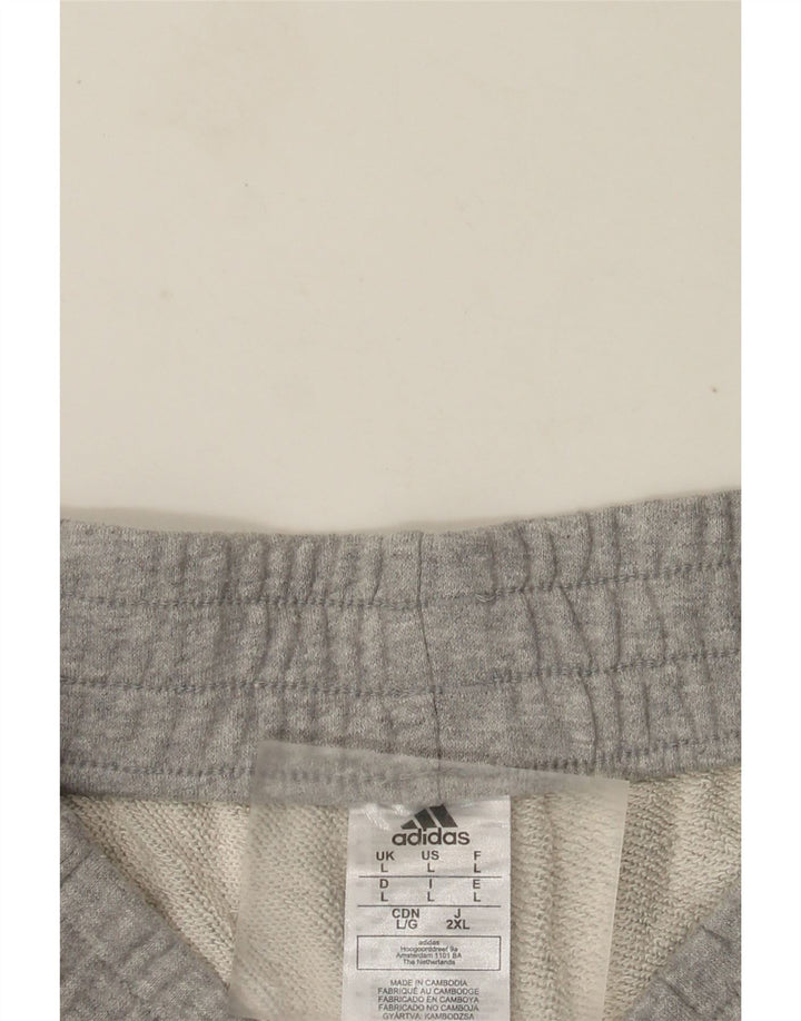 Adidas Sportshorts til mænd, store grå flækkede bomuld
