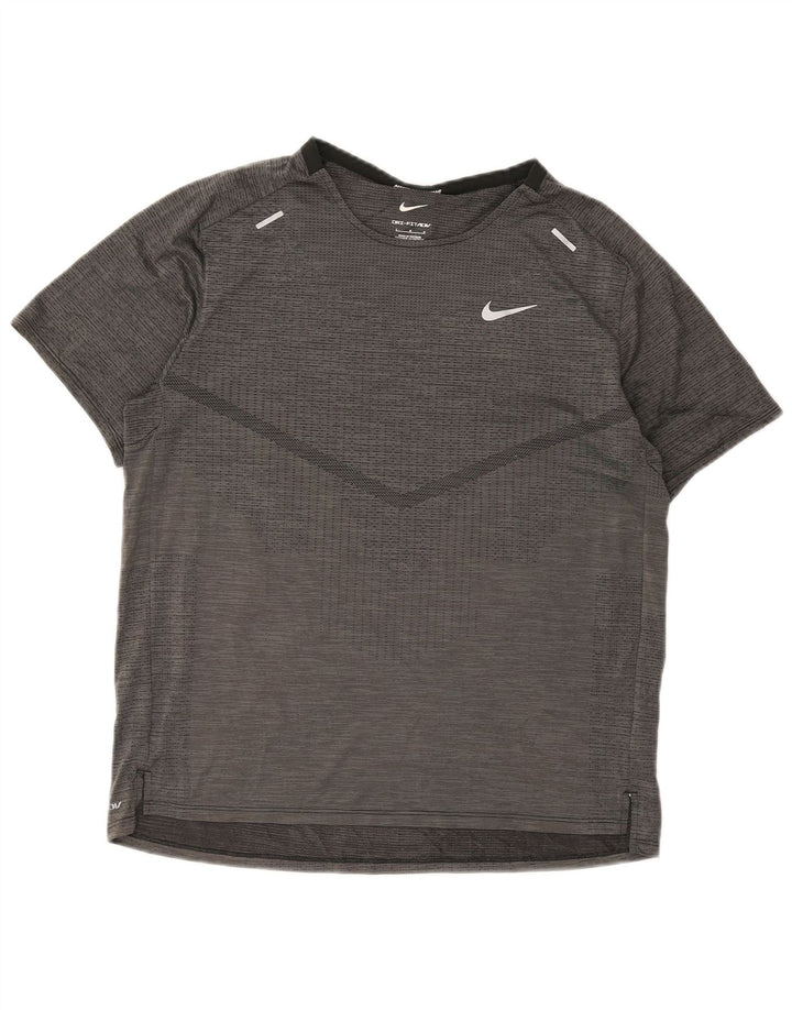 Nike Herre Dri Fit T-Shirt Top Stor Grå Polyester Sports