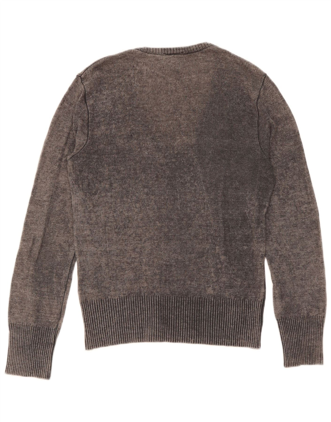 Dolce & Gabbana Dame Grafisk V-hals sweater IT 44 Medium Grey Uld