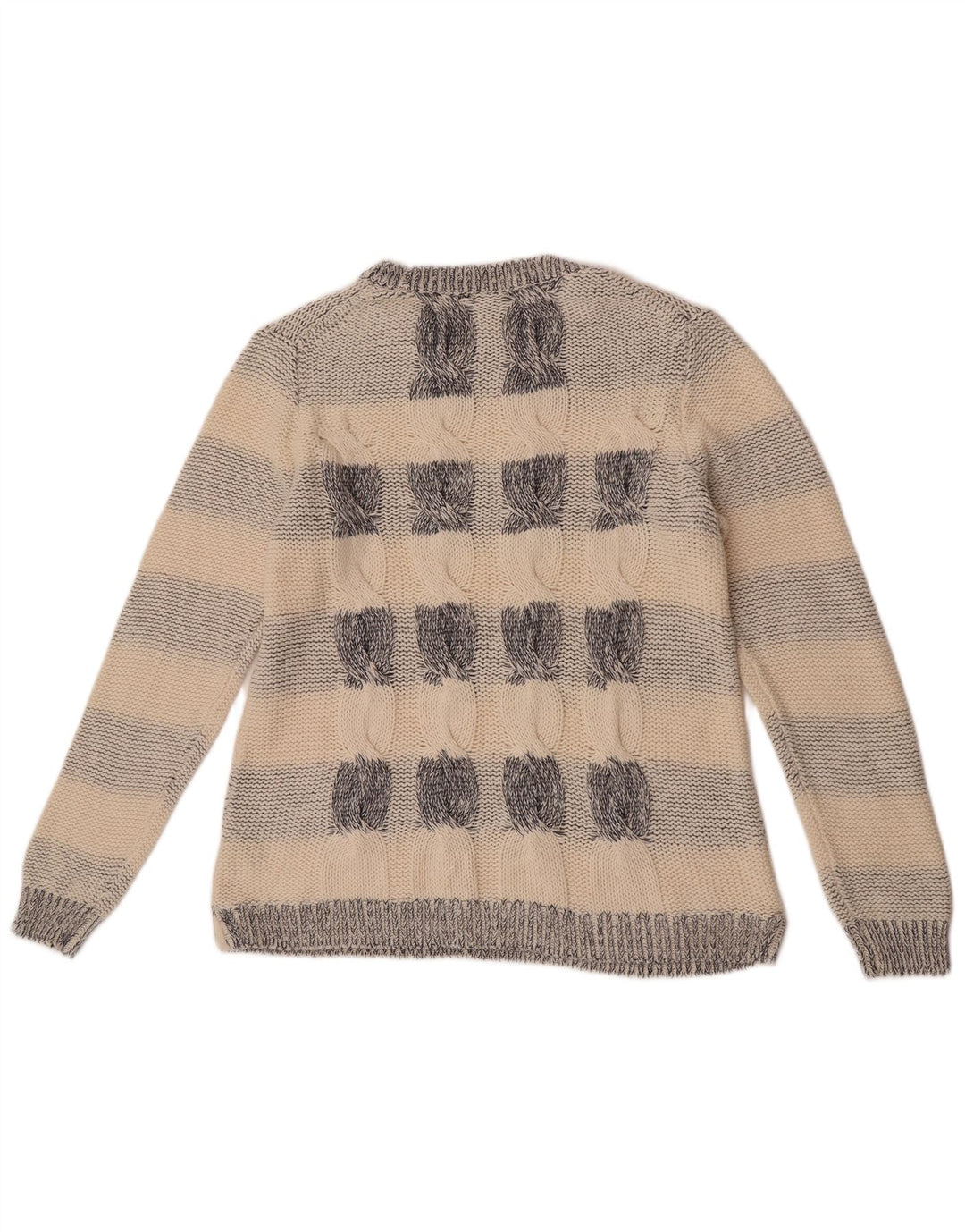 J. Crew Dame sweater med rund hals DK 14 Mellem grå stribet bomuld