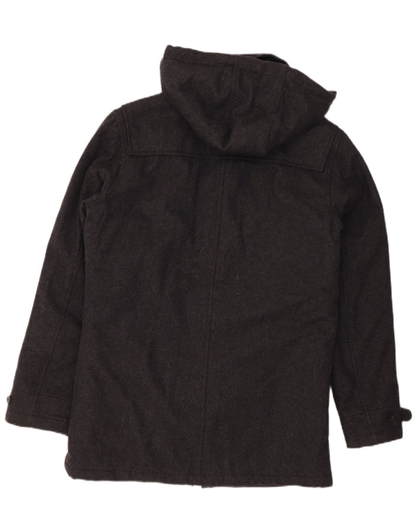 Frontiers of Quebec 1924 Mens Hooded Duffle Coat UK 36 Small Grey Wool