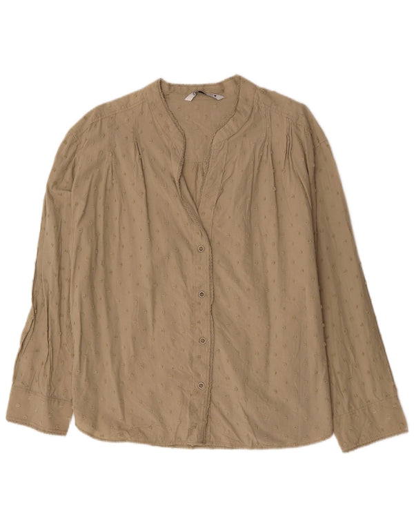Zara skjortebluse til kvinder UK 20 2XL Khaki Bomuld