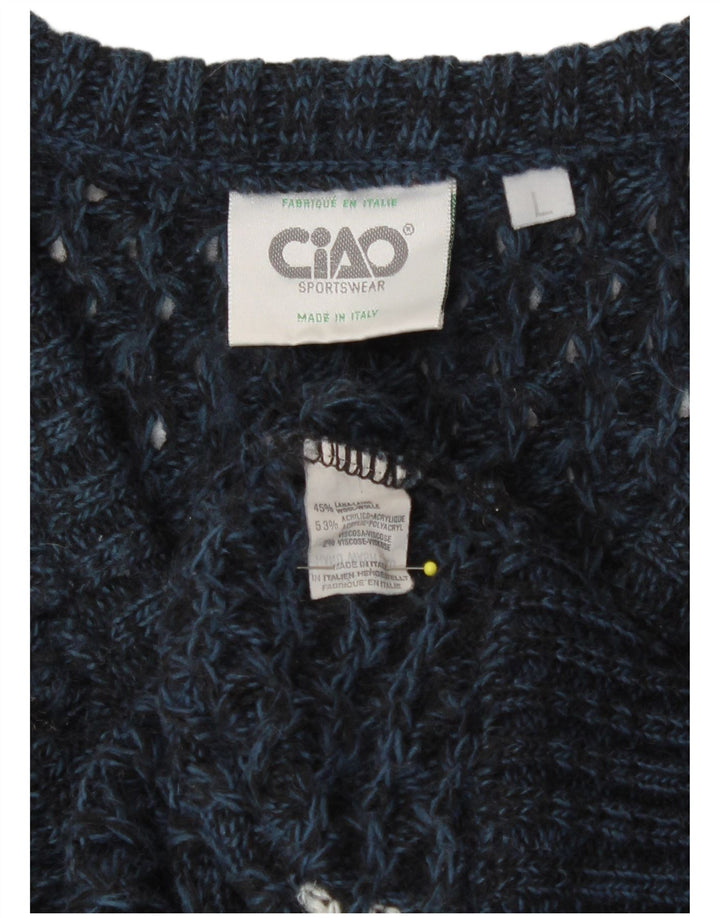 Ciao Herre V-hals sweater Stor Blå Colourblock Akryl