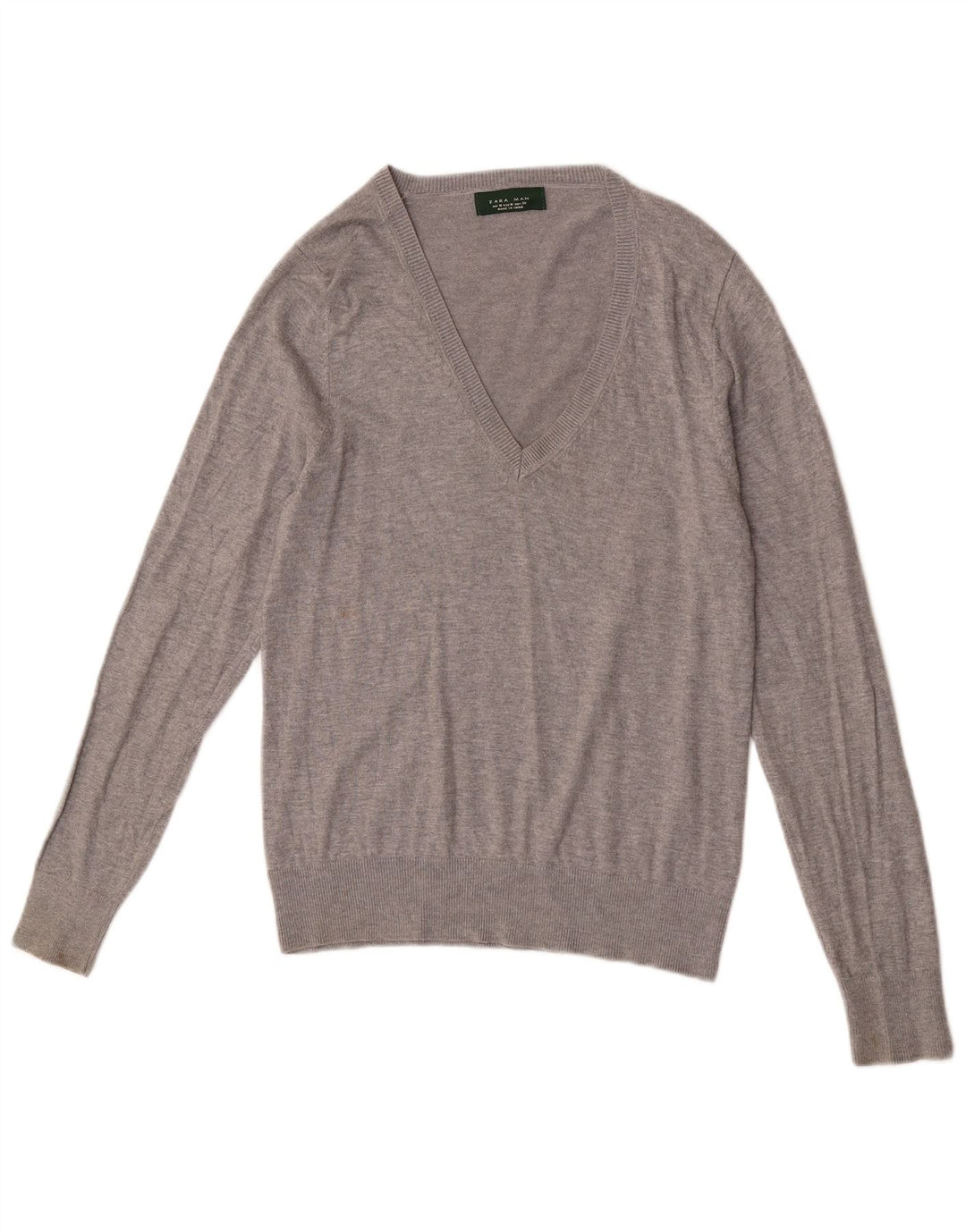 Zara Herre V-hals sweater Medium Grå Flecked