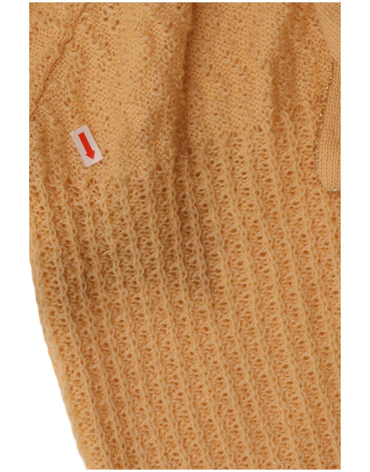 VINTAGE Dame sweater med rund hals DK 10 Lille Gul