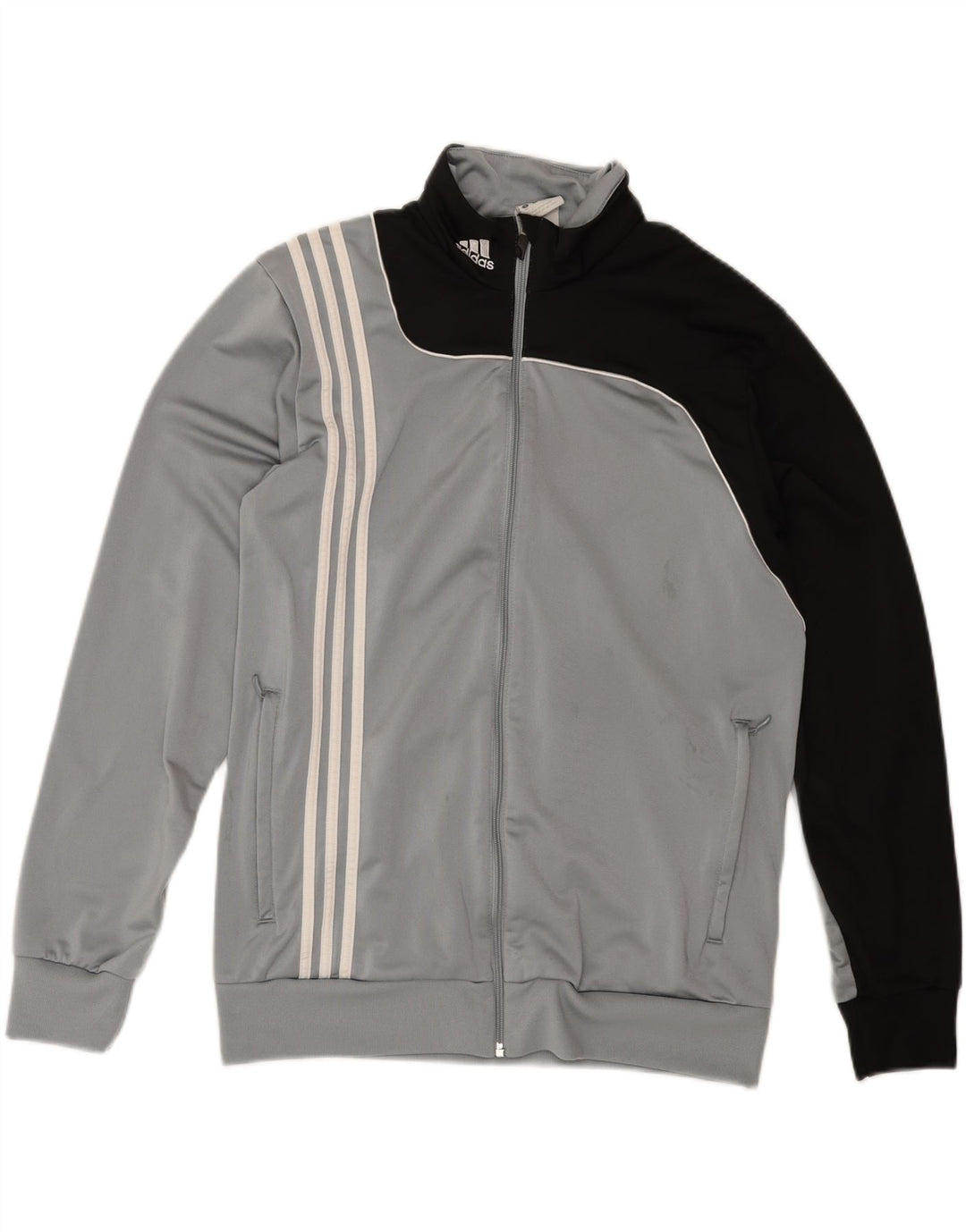 ADIDAS Mens Tracksuit Top Jacket UK 42/44 Large Grey Colourblock Polyester Vintage Adidas and Second-Hand Adidas from Messina Hembry 
