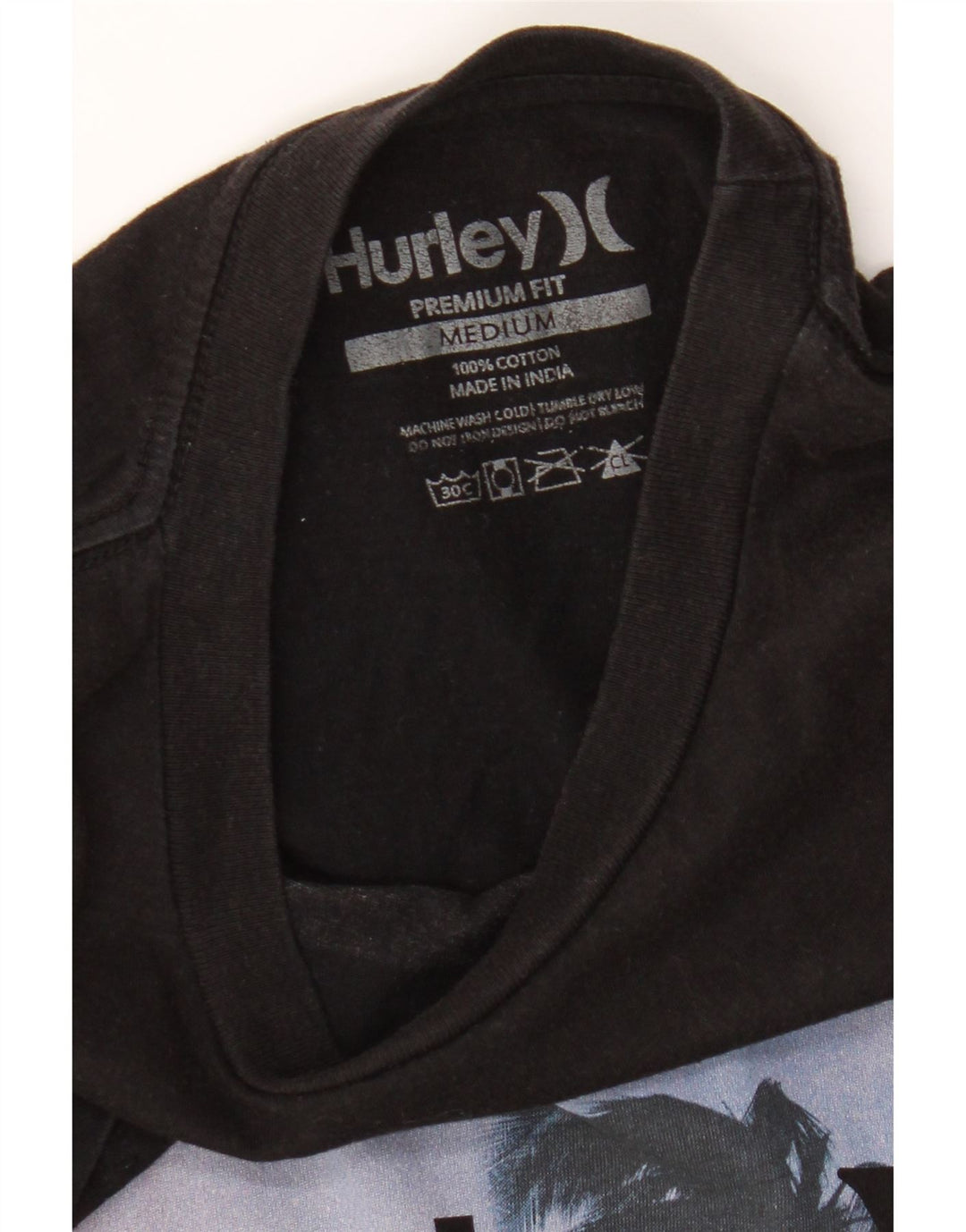 Hurley Herre Premium Fit Grafisk T-shirt Top Medium Sort Bomuld