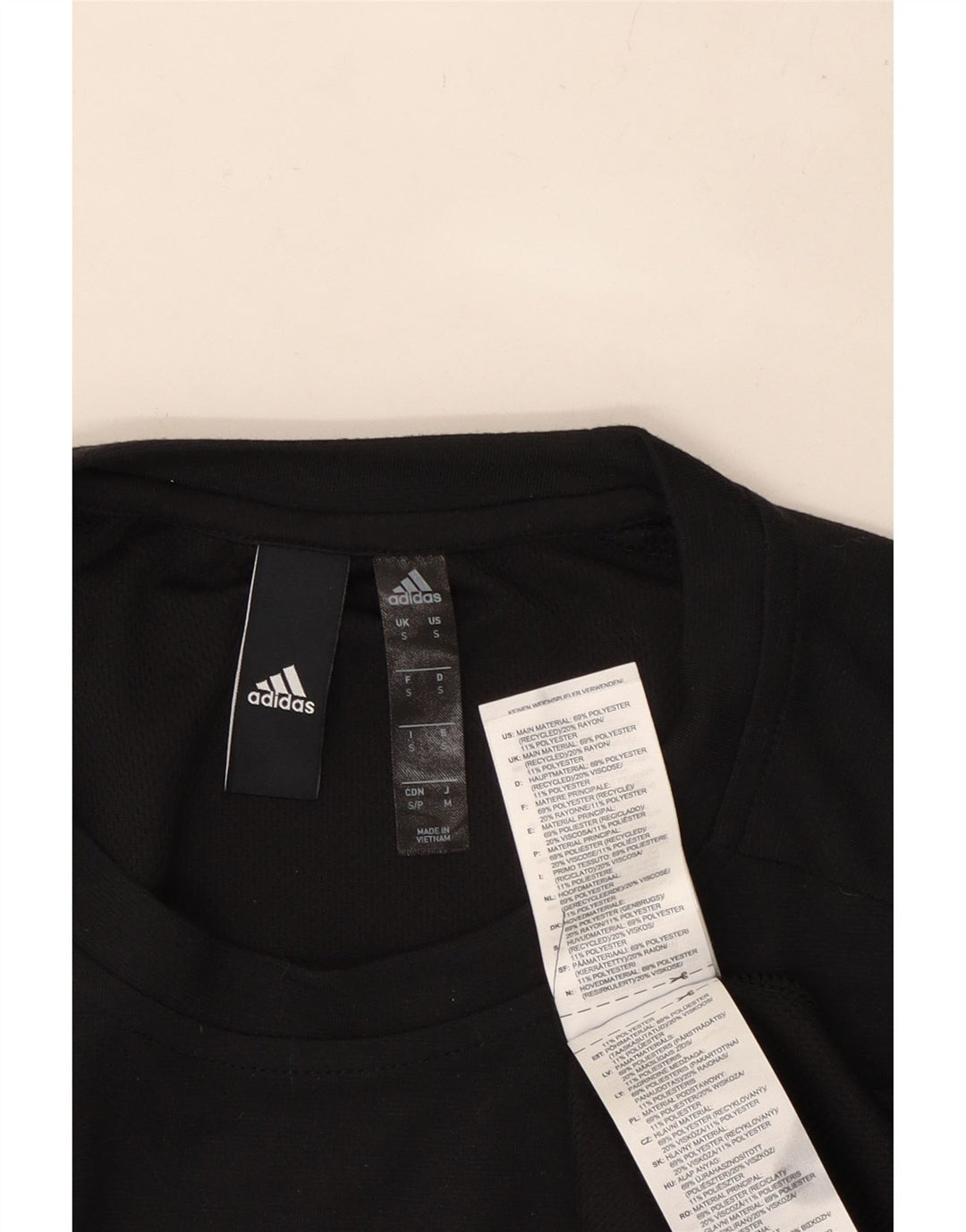 ADIDAS Herre T-Shirt Top Lille Sort Polyester