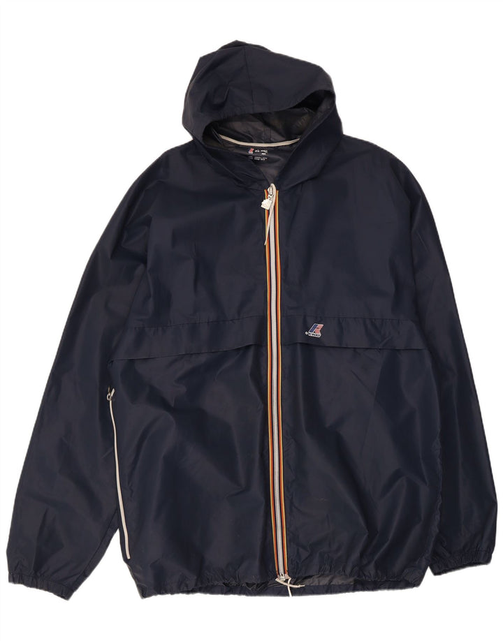 K-Way Regnjakke med hætte til mænd UK 40 Large Navy Blue