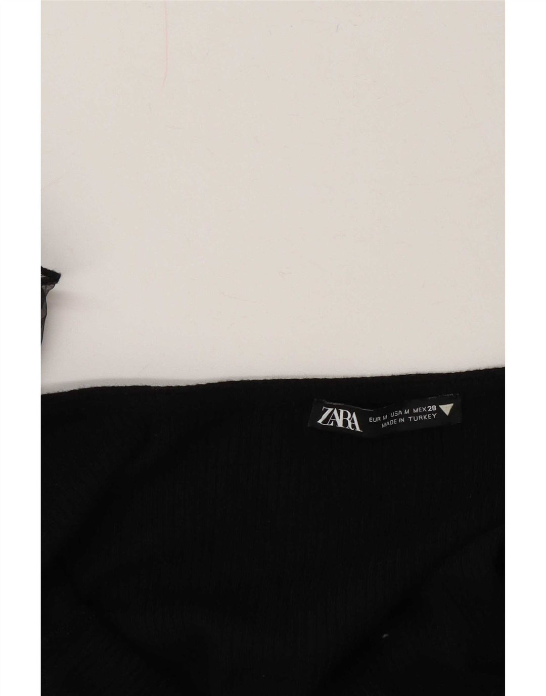 Zara Womens Flæse Front Crop Top UK 12 Medium Sort