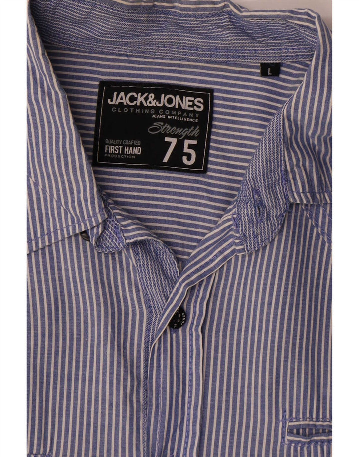 Jack & Jones Kortærmet Herreskjorte Stor Blå Nålestribe
