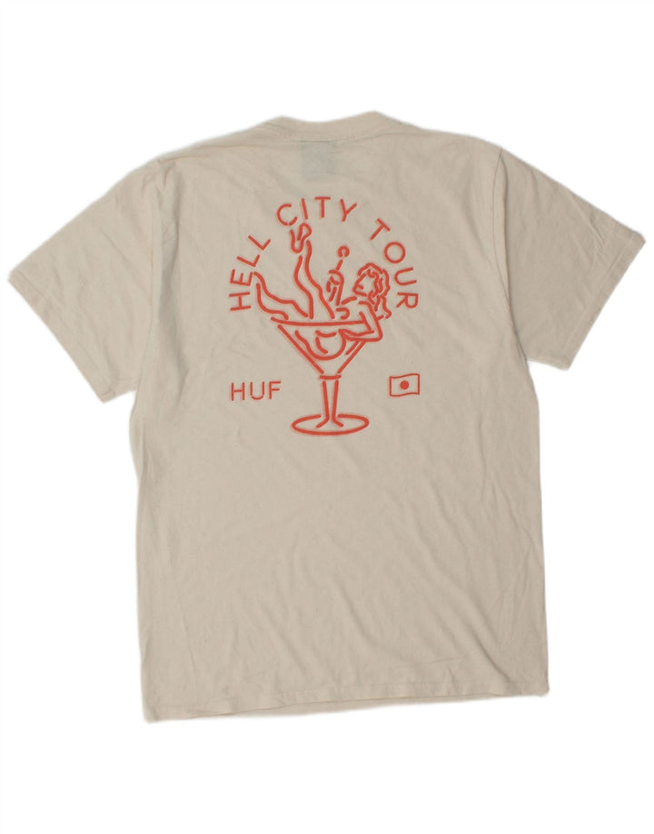 HUF Herre Grafisk T-Shirt Top Medium Hvid Bomuld