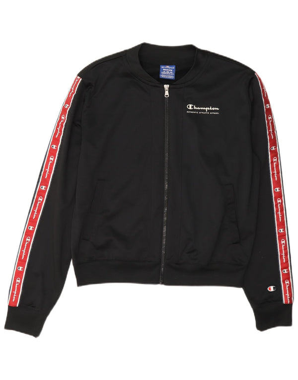 Champion Dame grafisk træningsdragt Topjakke UK 14 Medium Sort Colourblock
