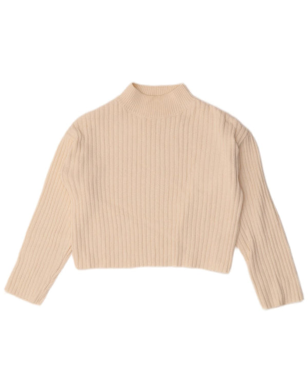 Zara Girls Crop Turtle Neck Jumper Sweater 11-12 år Off White