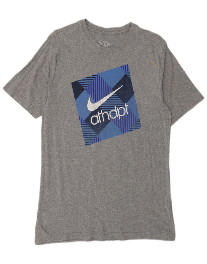 Nike Herre Standard Fit Grafisk T-shirt Top Medium Grey Flecked Bomuld