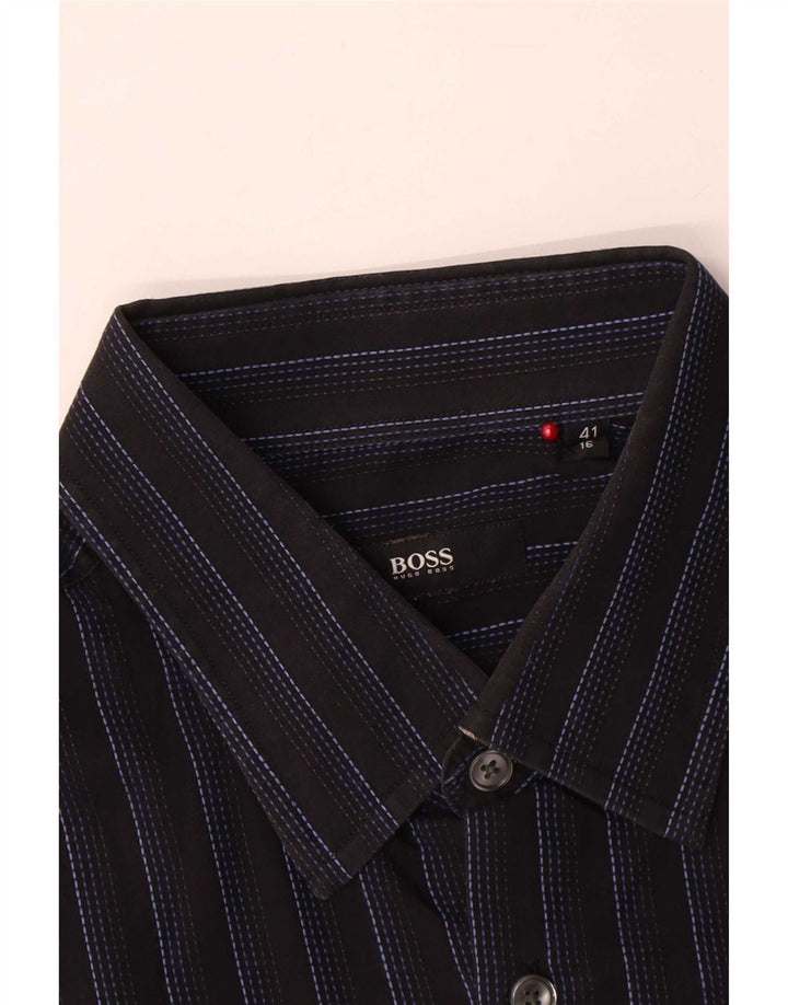 Hugo Boss Herreskjorte str. 41 16 Stor sortstribet bomuld