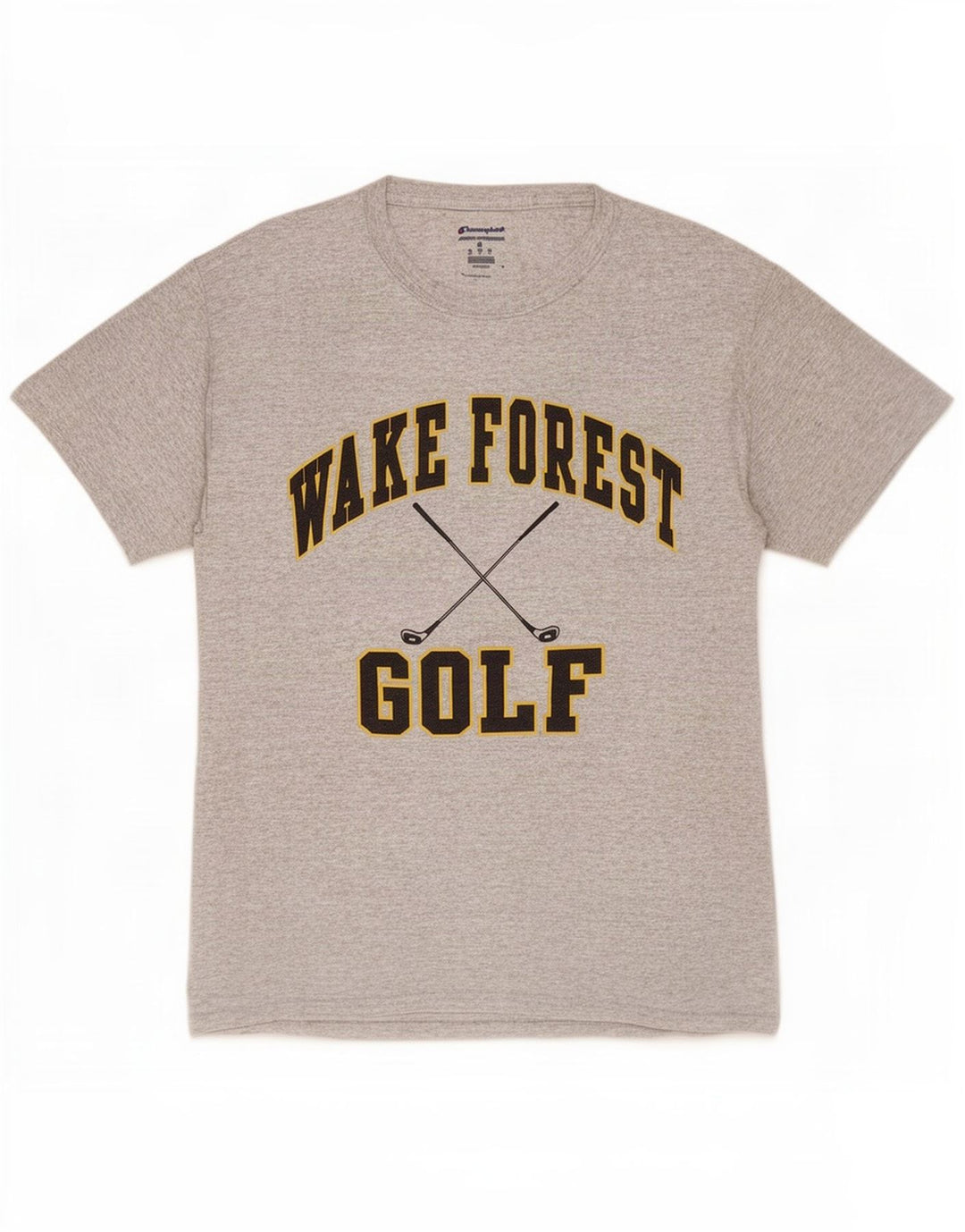 Champion Herre Wake Forest Golf Grafisk T-Shirt Top Medium Grå Flecked