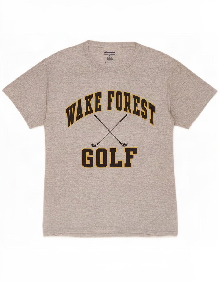 Champion Herre Wake Forest Golf Grafisk T-Shirt Top Medium Grå Flecked