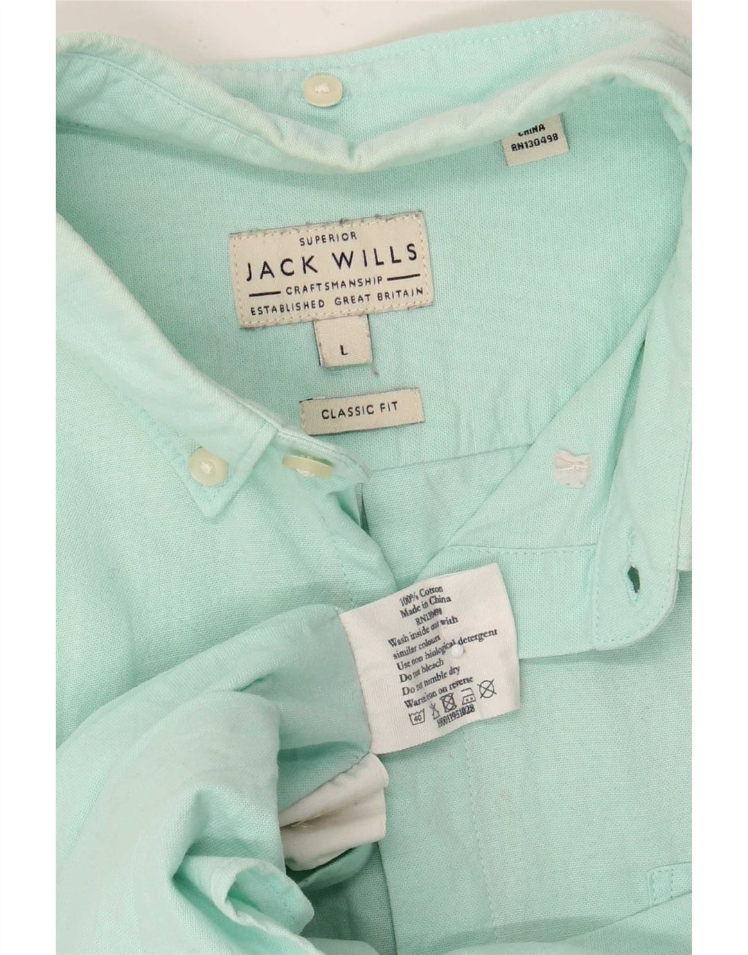 Jack Wills Herre Classic Fit skjorte Stor turkis bomuld