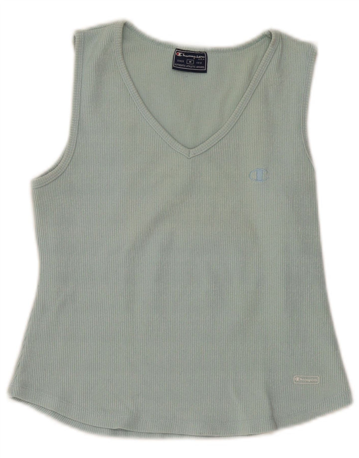 Champion Womens Crop Vest Top UK 12 Medium Blue