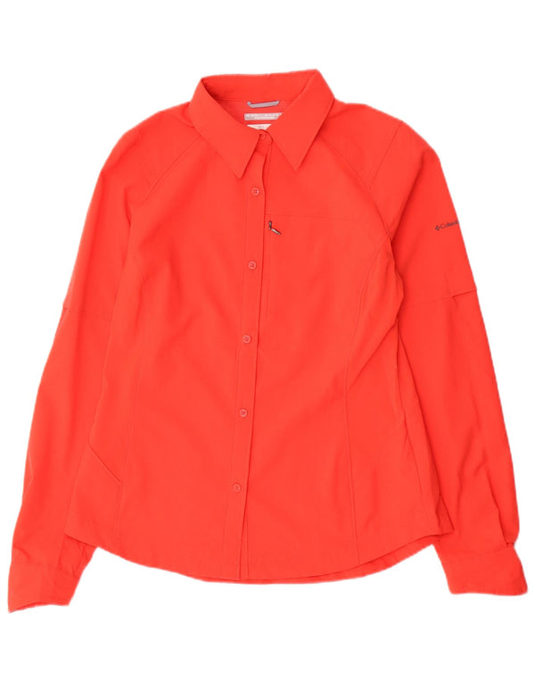 Columbia Womens Omni-Shade Shirt UK 12 Medium Orange Polyester