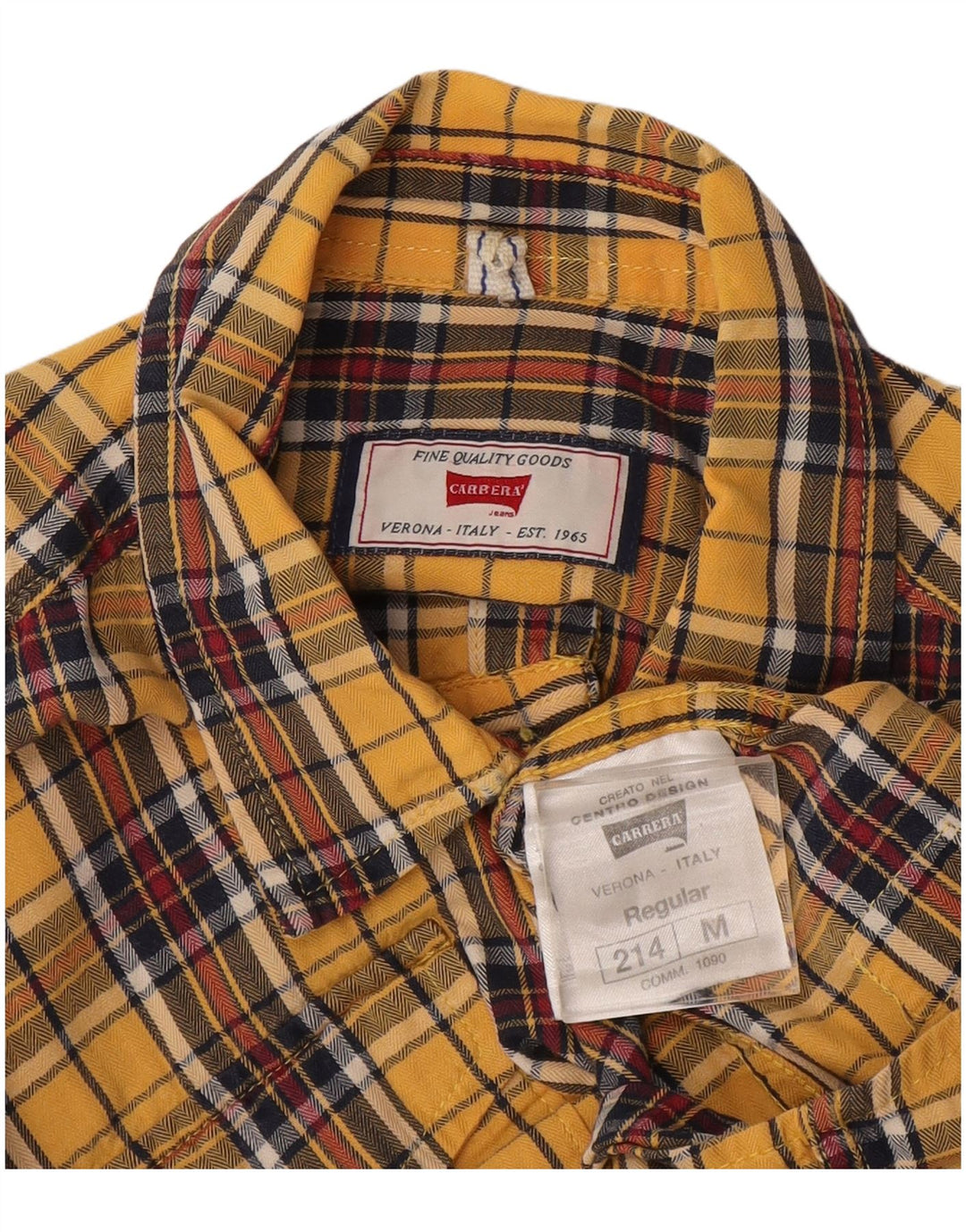 Carrera herre flannel skjorte medium gul ternet bomuld
