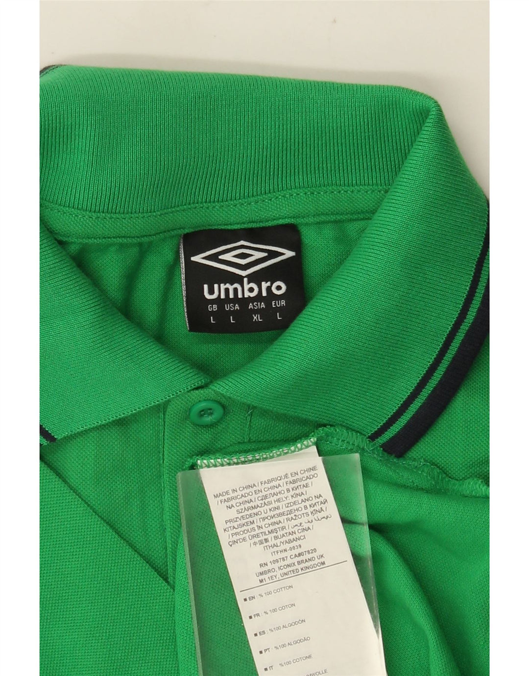 UMBRO Poloskjorte til mænd Stor Grøn Colourblock Bomuld