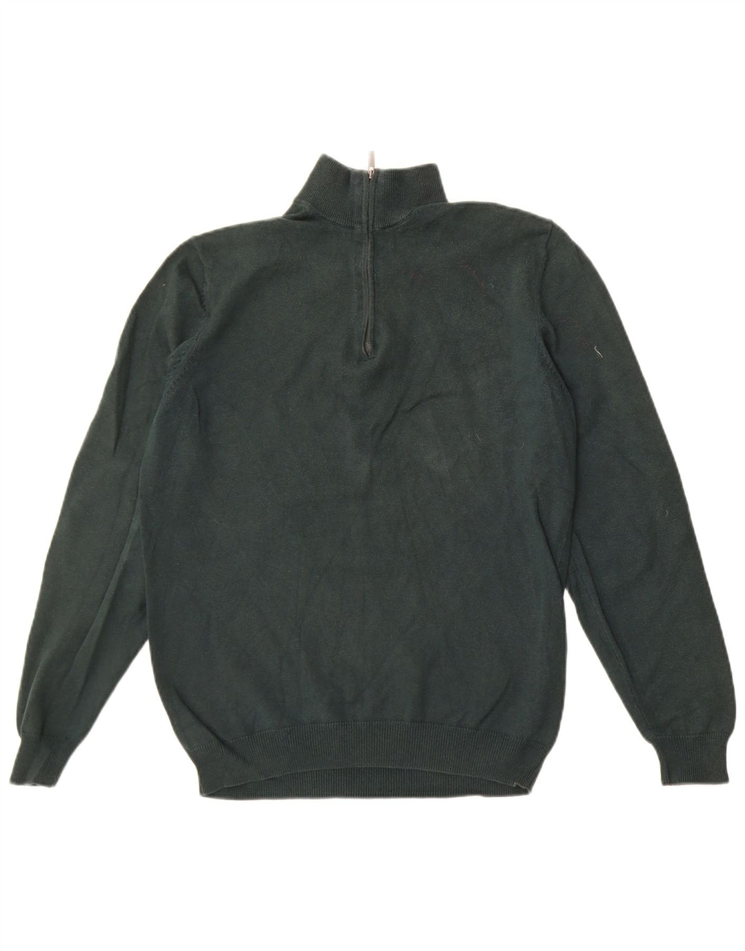 Massimo Dutti Herre Zip Neck Jumper Sweater Medium Grøn Bomuld