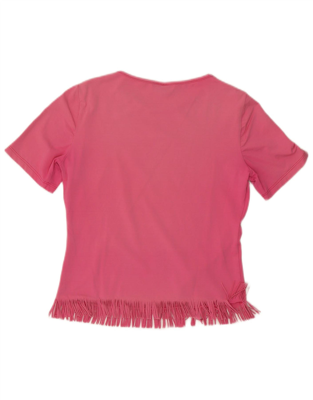 ROCCOBAROCCO Dame Crop T-Shirt Top UK 12 Medium Pink Syntetisk