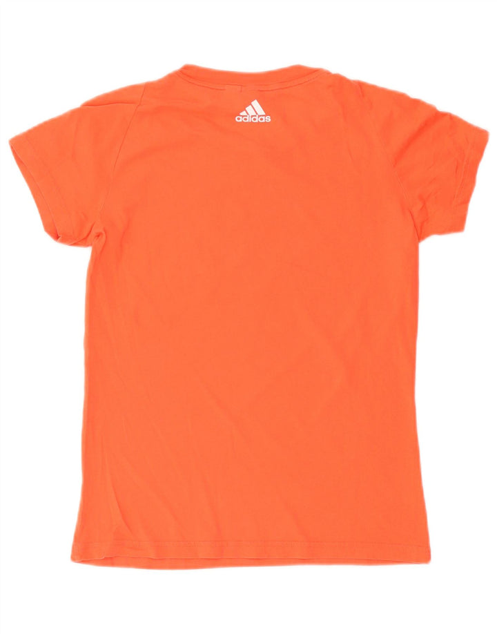 Adidas Dame Grafisk T-Shirt Top UK 8 Small Orange