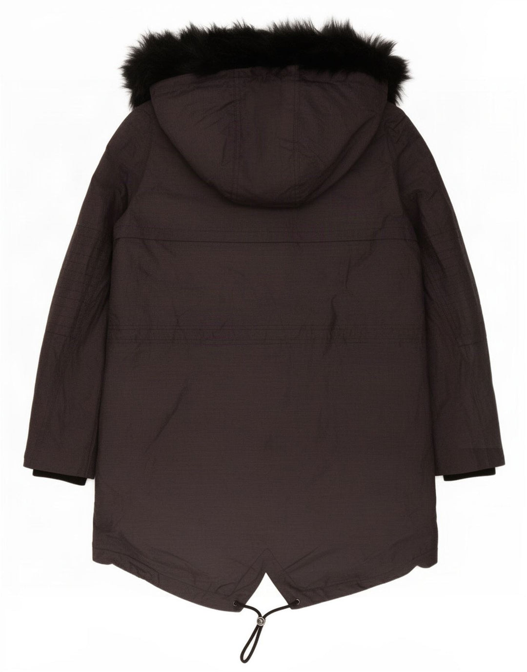Marks & Spencer Dame Hooded Parka Jacket UK 12 Medium Navy Blue Polyamide