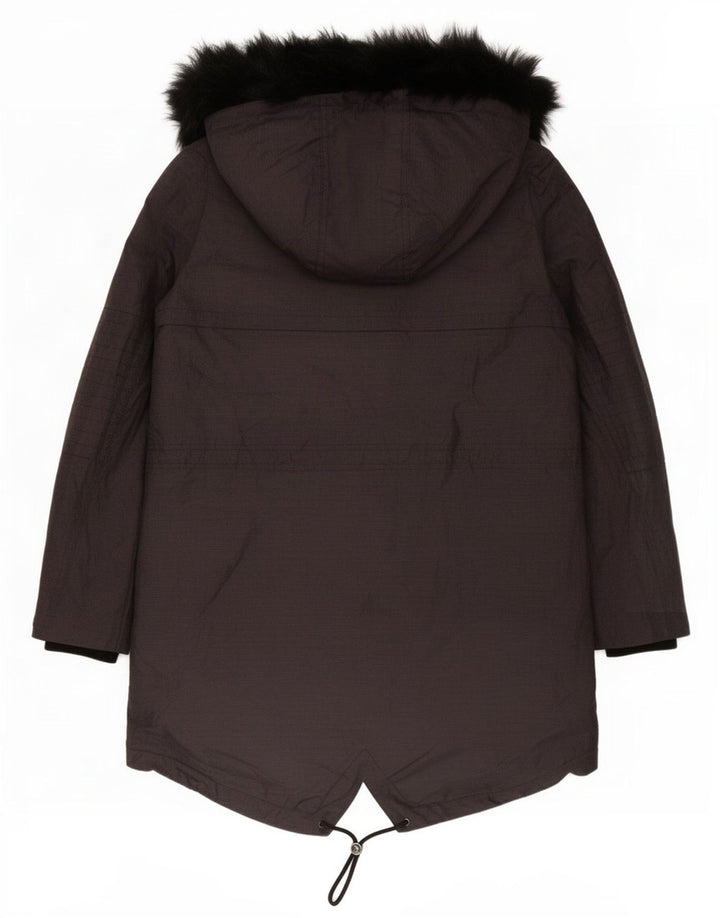 Marks & Spencer Dame Hooded Parka Jacket UK 12 Medium Navy Blue Polyamide