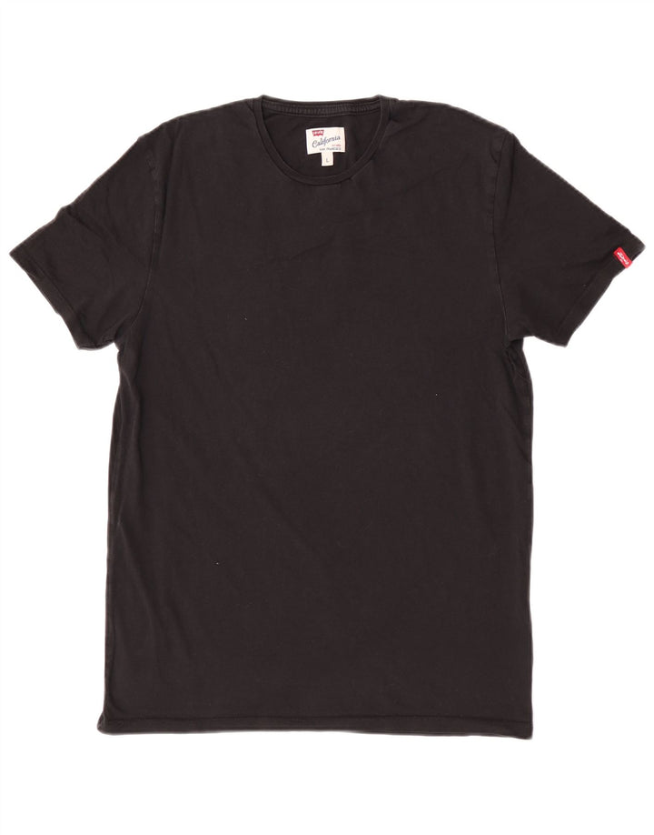 Levi's Dame T-Shirt Top UK 14 Stor Sort Bomuld
