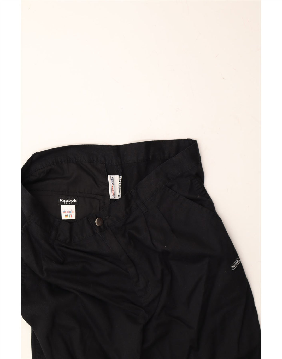 REEBOK Womens Pegged Chino Trousers Large W32 L32 Black Cotton Vintage Reebok and Second-Hand Reebok from Messina Hembry 