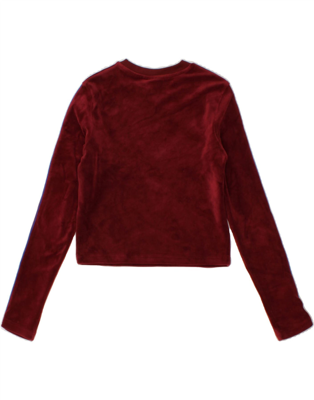 FILA Womens Velour Crop Sweatshirt Jumper UK 10 Small Burgundy Polyester Vintage Fila and Second-Hand Fila from Messina Hembry 