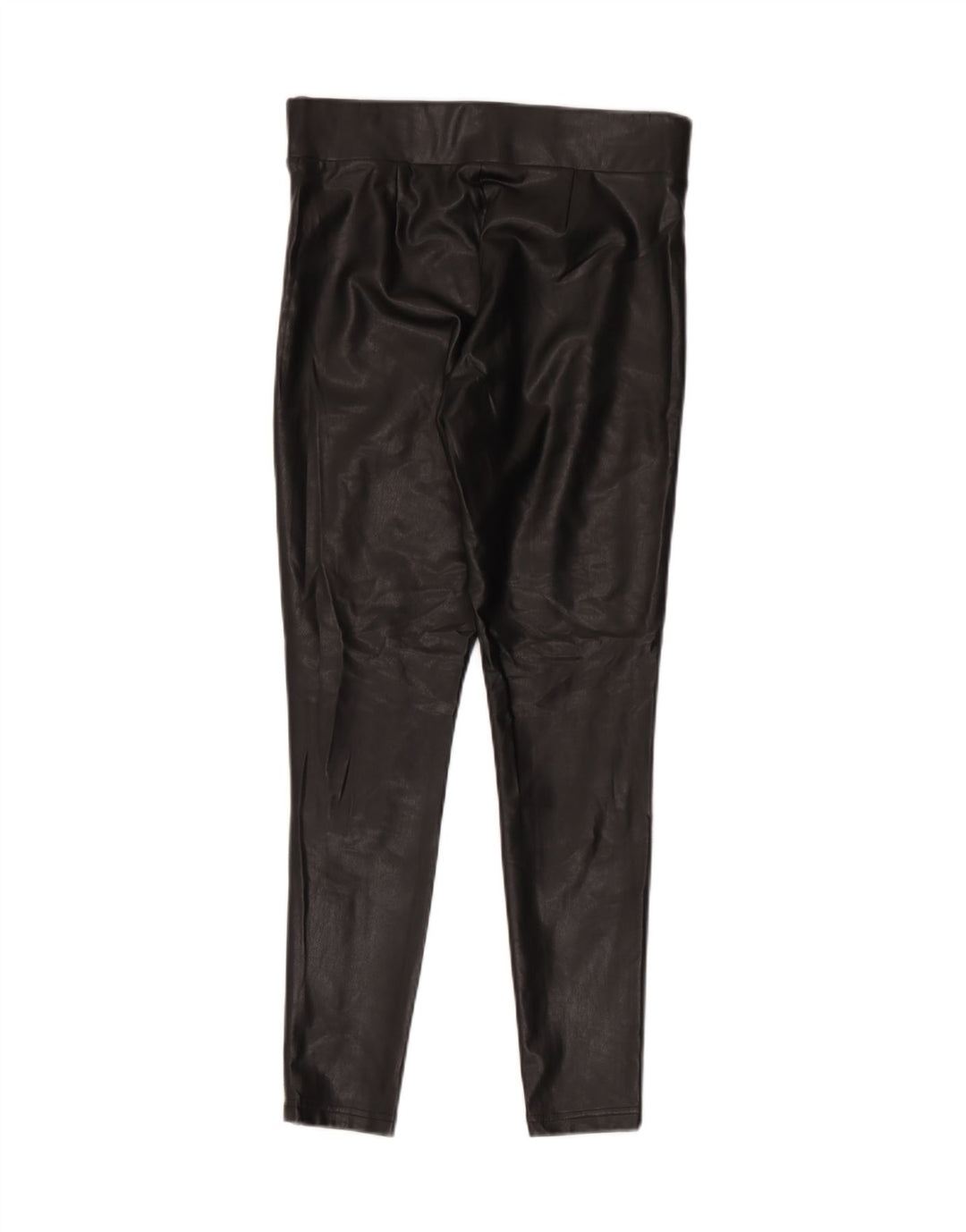 Marks & Spencer Dame imiteret læder Leggings UK 12 Medium Sort Polyester