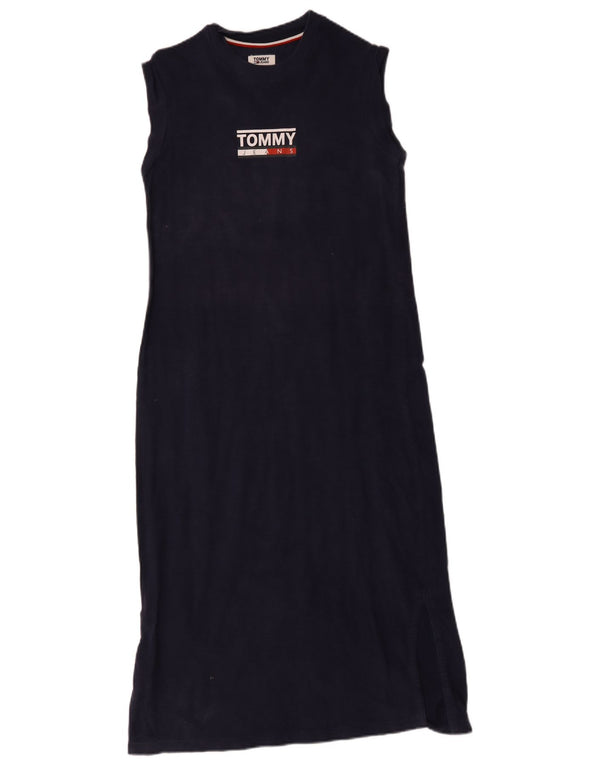 Tommy Hilfiger Kvinder Grafisk T-Shirt Kjole UK 12 Medium Navy Blue