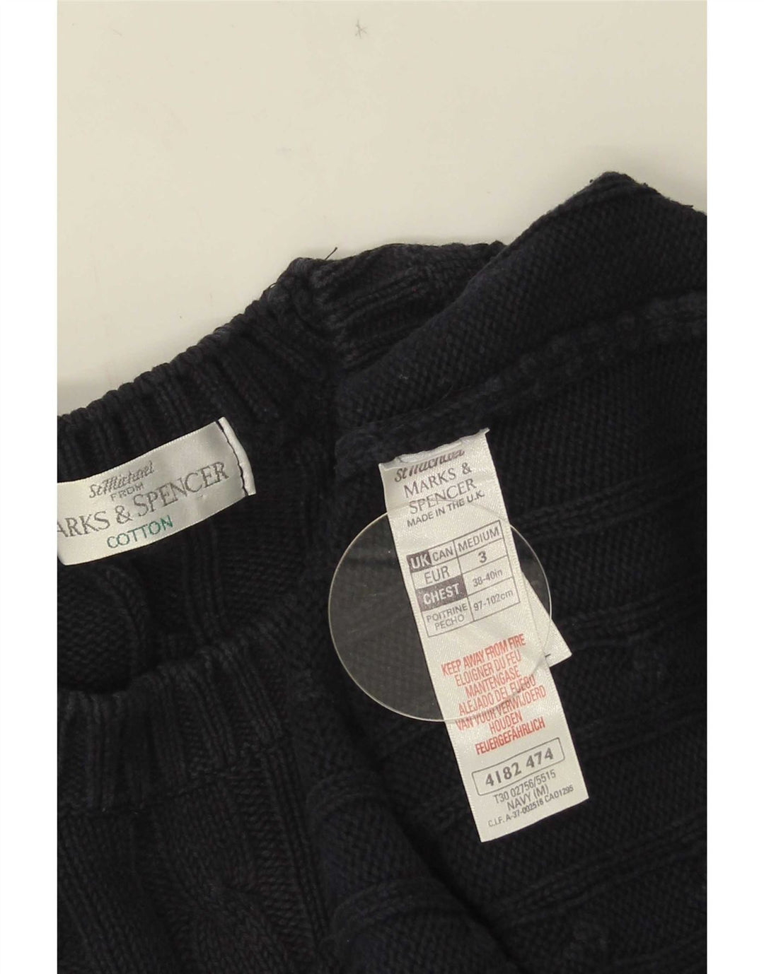 Marks & Spencer Herre sweater med rund hals, medium marineblå bomuld