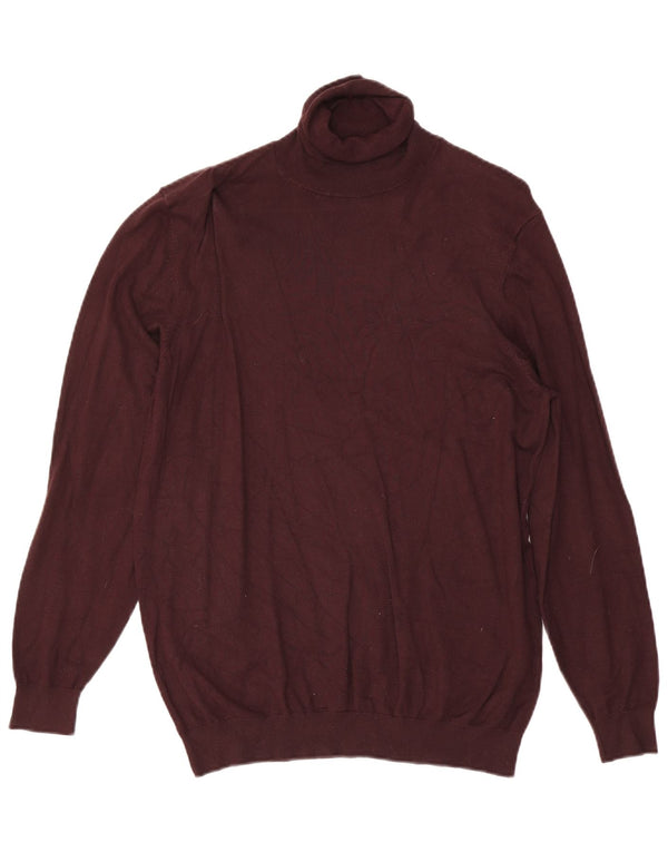 Zara Herre Rullehals sweater Medium Burgundy