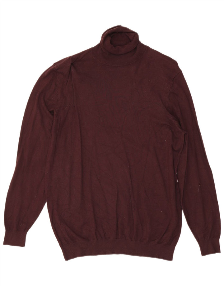 Zara Herre Rullehals sweater Medium Burgundy