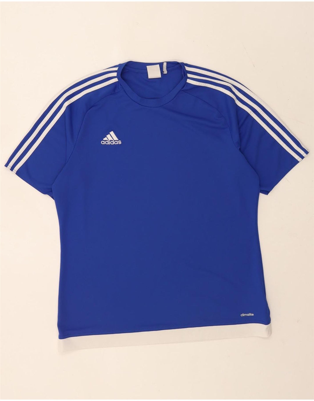Adidas Herre Climalite T-Shirt Top Stor Blå Colourblock Polyester