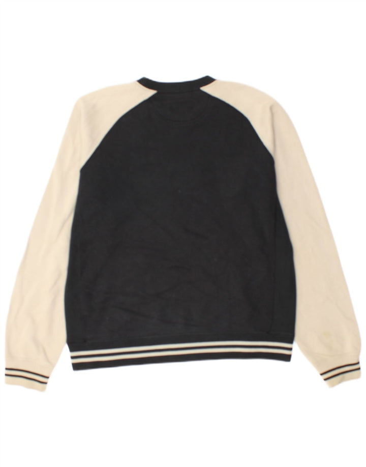 Champion Herre Grafisk Sweatshirt Jumper Medium Sort Colourblock Bomuld