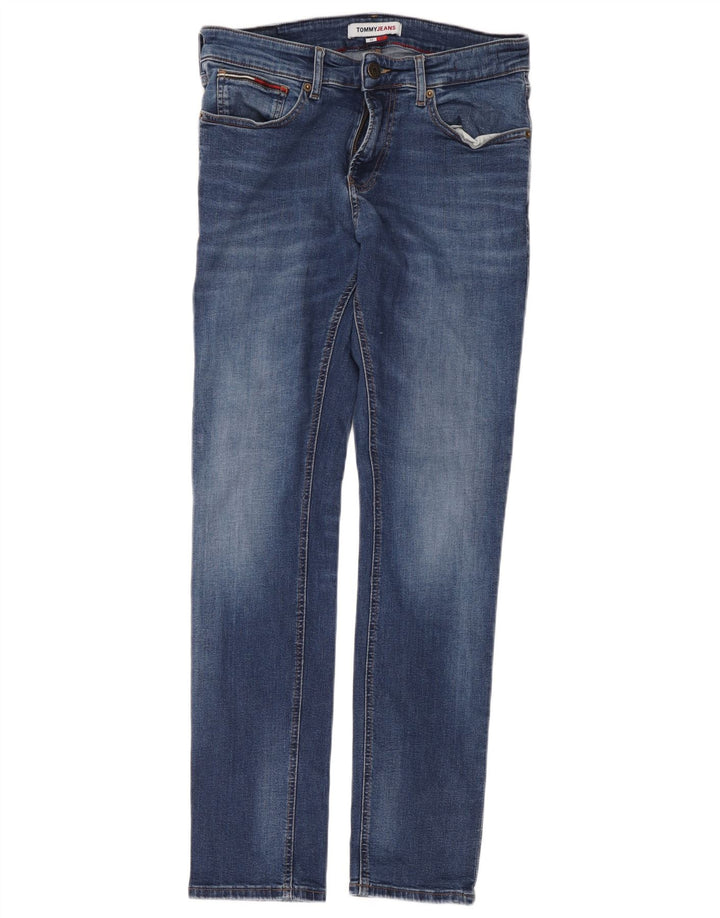 Tommy Hilfiger Herre Slim Jeans W32 L32 Blå Bomuld