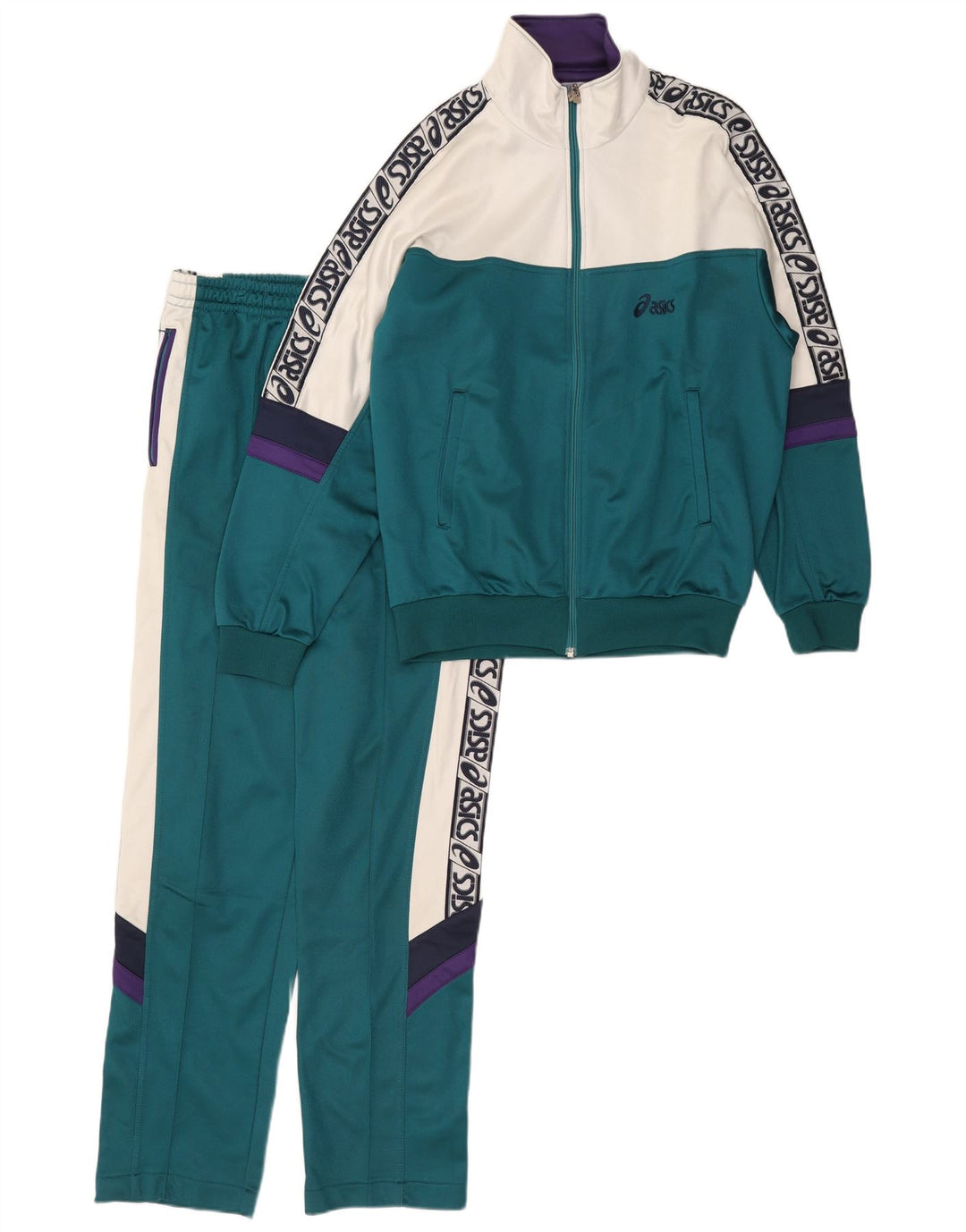 Asics Herre Graphic Full Tracksuit IT 48 Medium Green Colourblock