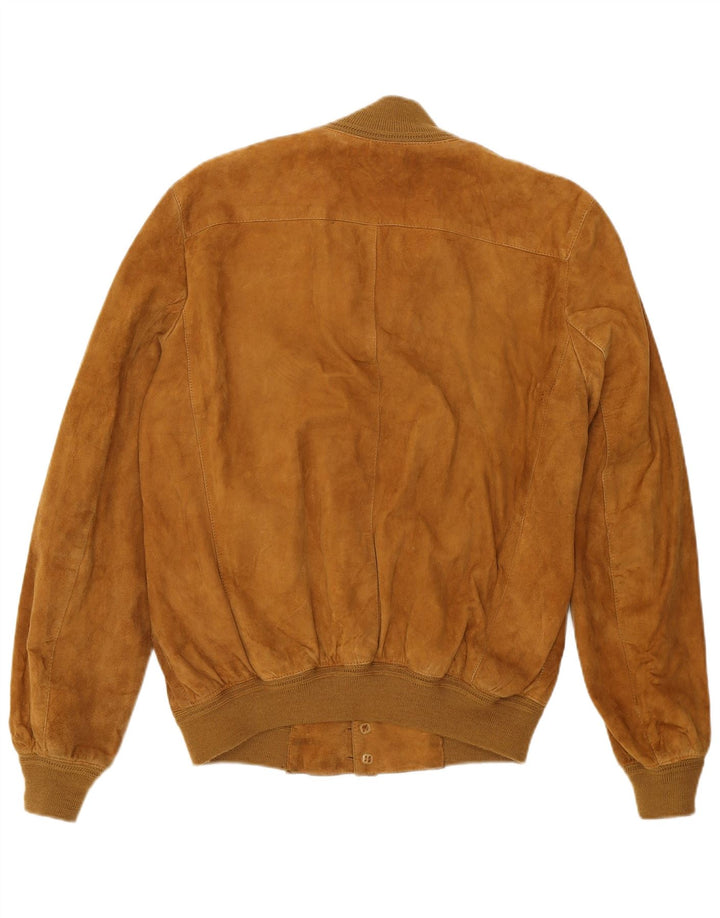 Vintage herre ruskind bomberjakke IT 50 Medium Beige Læder