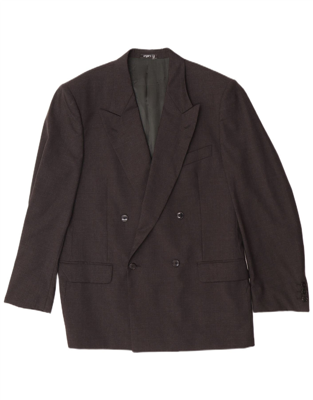 Ungaro Herre Dobbeltradet Blazerjakke IT 50 Stor Grå Virgin Wool