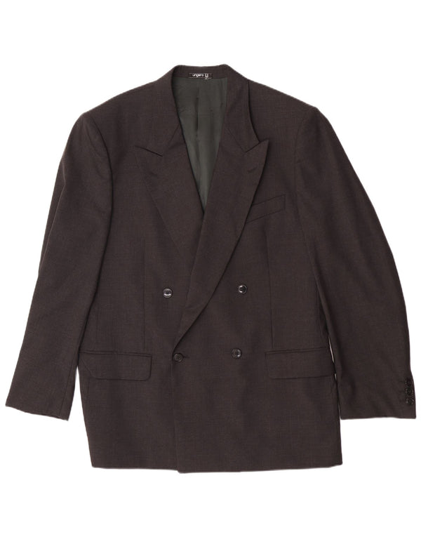 Ungaro Herre Dobbeltradet Blazerjakke IT 50 Stor Grå Virgin Wool